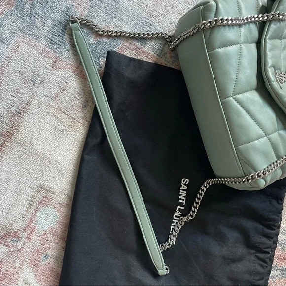SAINT LAURENT LouLou Mini YSL Puffer Toy Crossbody Bag Vert Opaline - Picture 6 of 12
